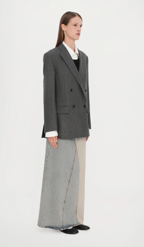 Attic & Barn Grey Blazer - side view on model