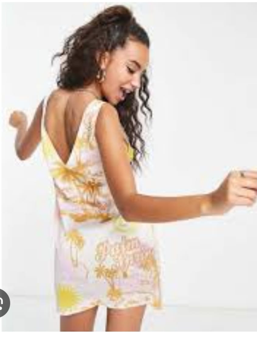 Palm Springs Print Mini Dress - back view