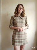 Heartbreak Saga Green Plaid Mini Dress - front view