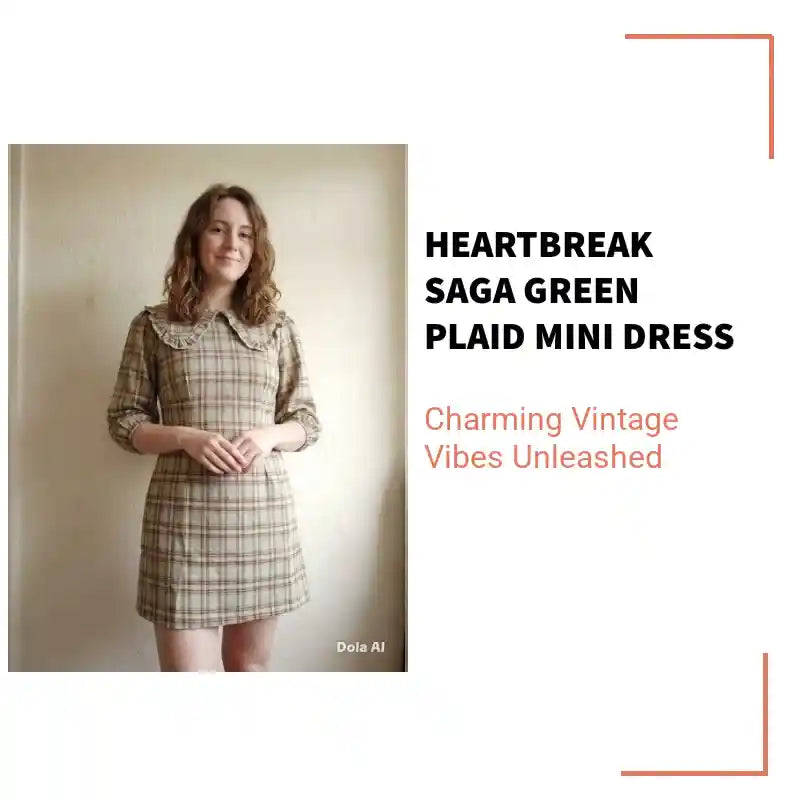 Heartbreak Saga Green Plaid Mini Dress by@Outfy
