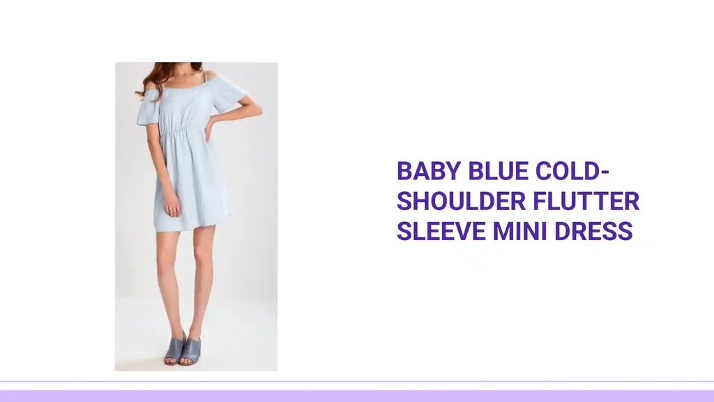 Baby Blue Cold-Shoulder Flutter Sleeve Mini Dress by@Outfy