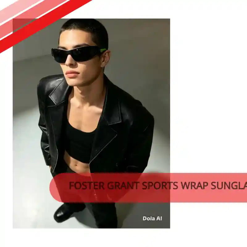Foster Grant Sports Wrap Sunglasses - Black by@Outfy