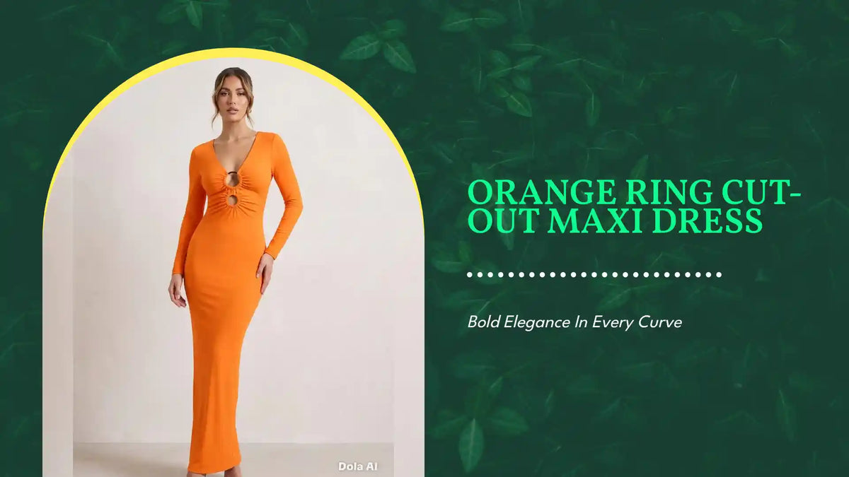 Orange Ring Cut-Out Maxi Dress by@Outfy