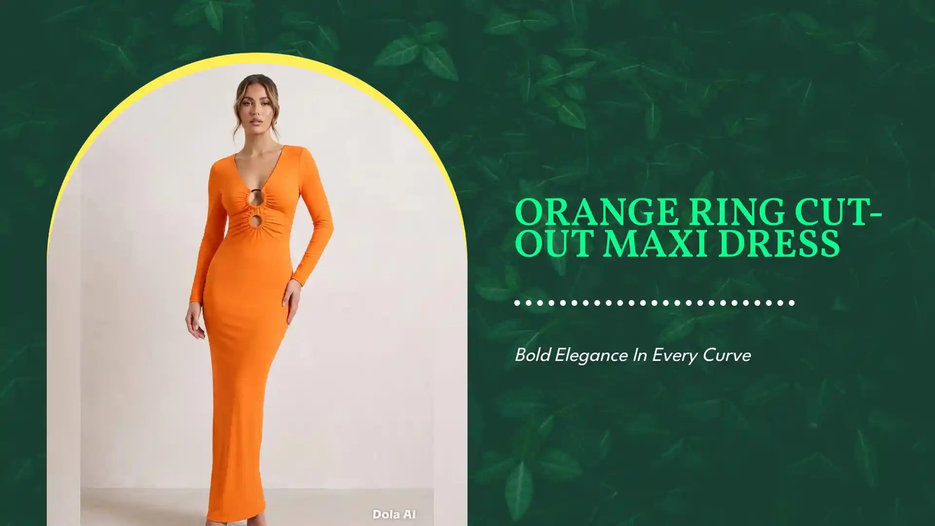 Orange Ring Cut-Out Maxi Dress by@Outfy