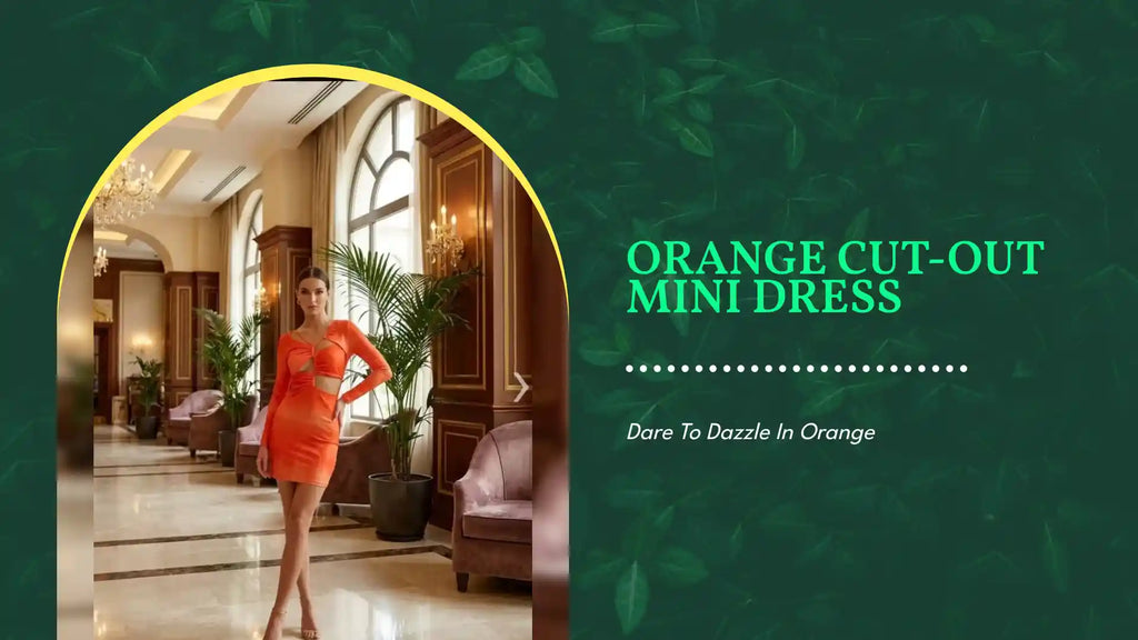 Orange Cut-Out Mini Dress by@Outfy