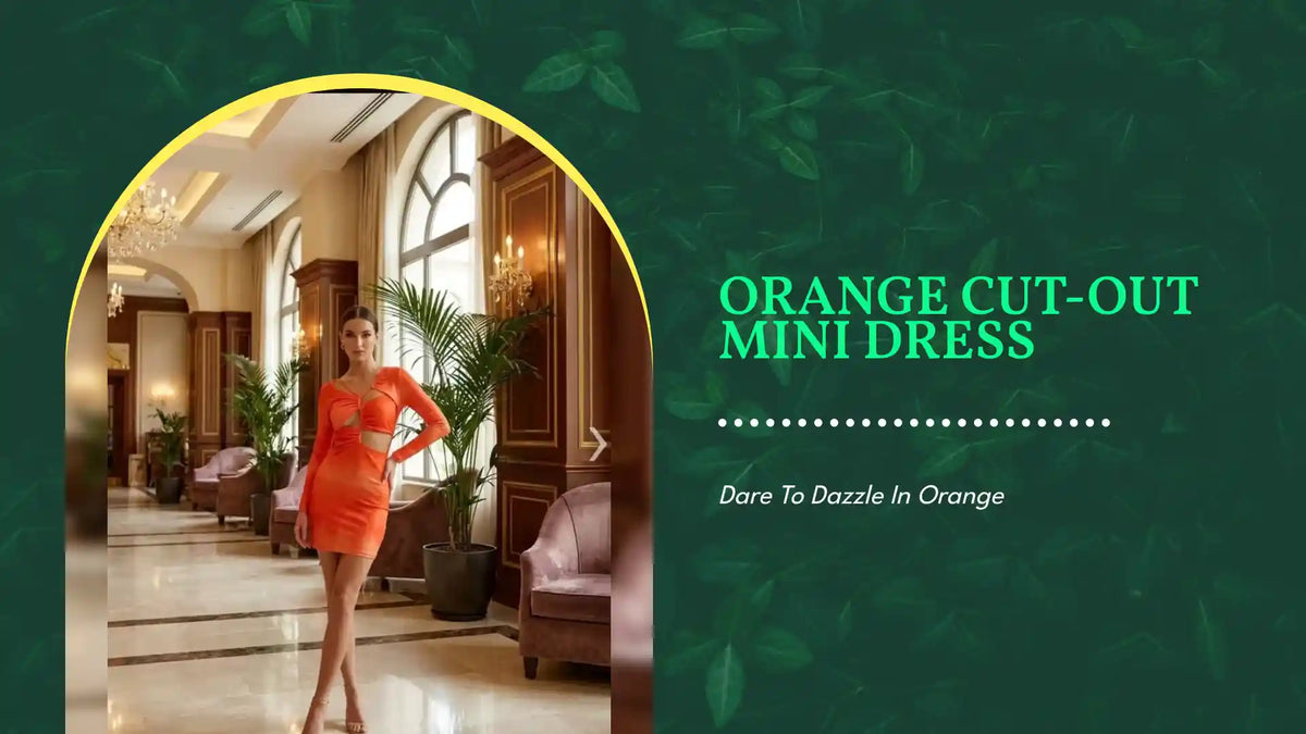 Orange Cut-Out Mini Dress by@Outfy