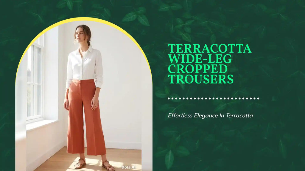 Terracotta Wide-Leg Cropped Trousers by@Outfy