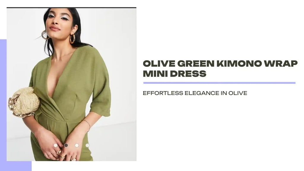 Olive Green Kimono Wrap Mini Dress by@Outfy