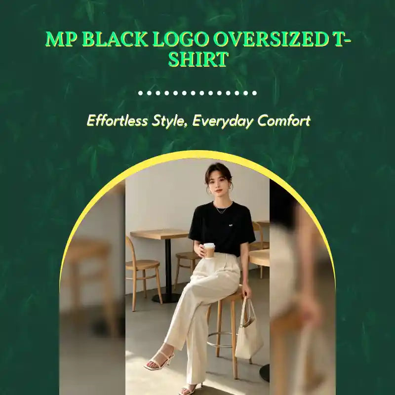 MP Black Logo Oversized T-Shirt by@Outfy