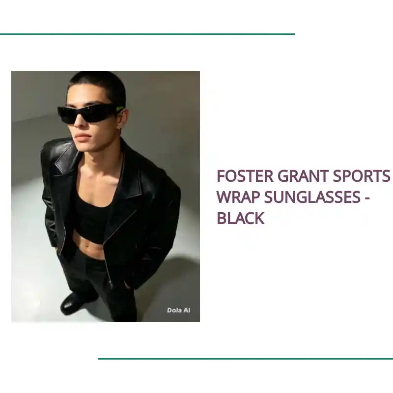 Foster Grant Sports Wrap Sunglasses - Black by@Outfy