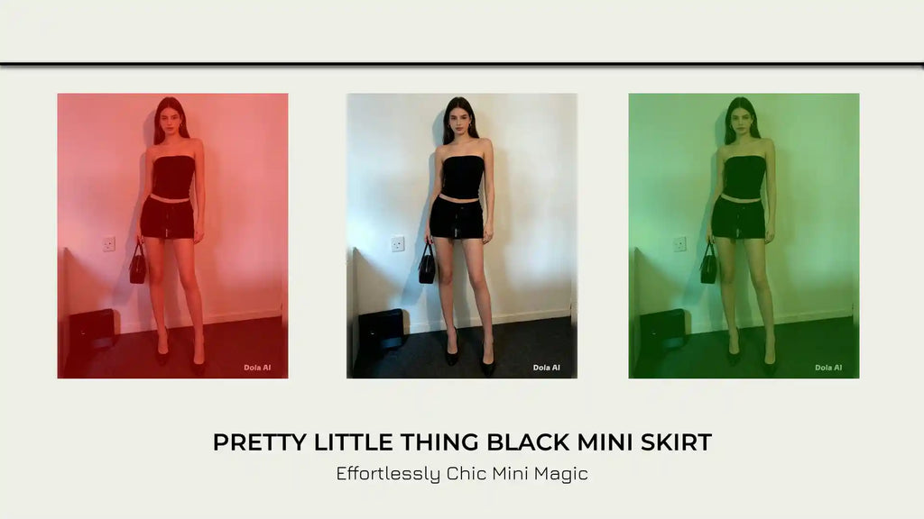 Pretty Little Thing Black Mini Skirt by@Outfy