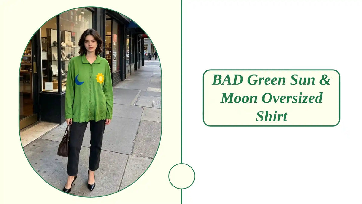 BAD Green Sun &amp; Moon Oversized Shirt by@Outfy